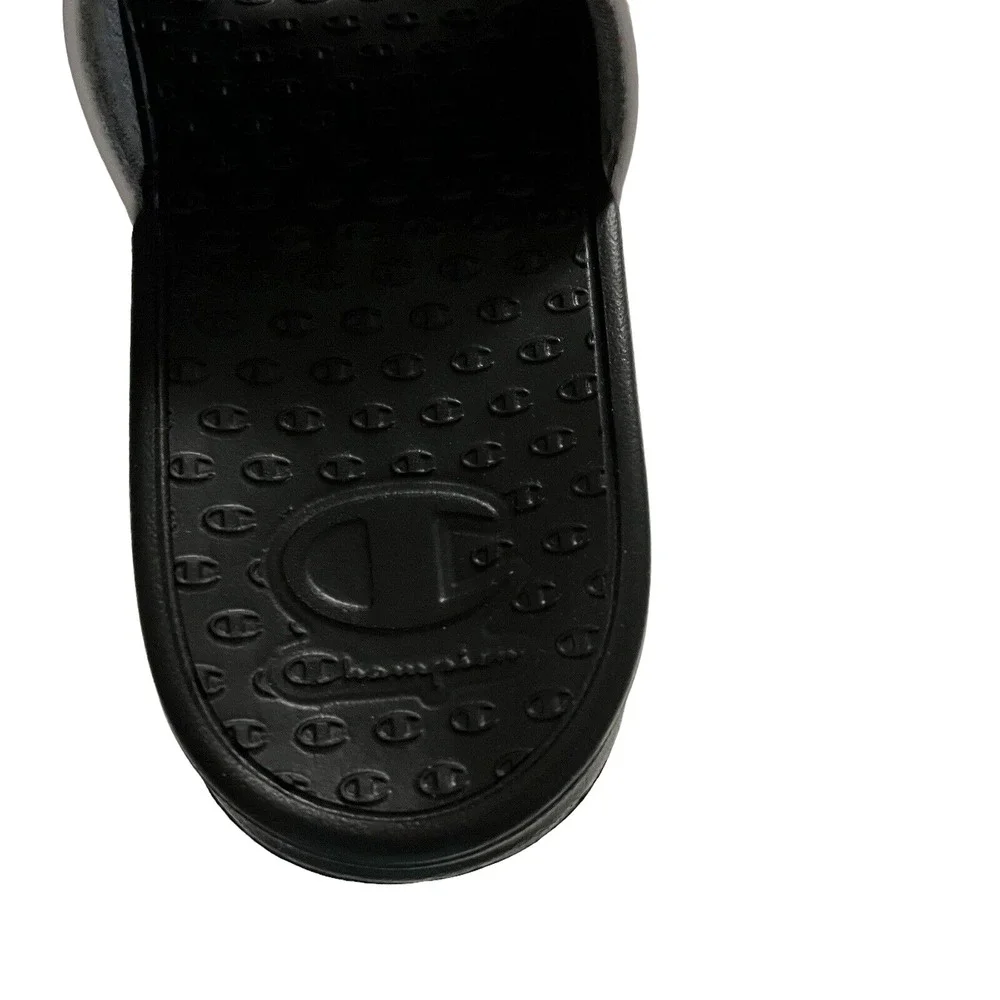 Champion Little Boys Girls Slide Sandals Size 13 Black White Lightweight Comfort